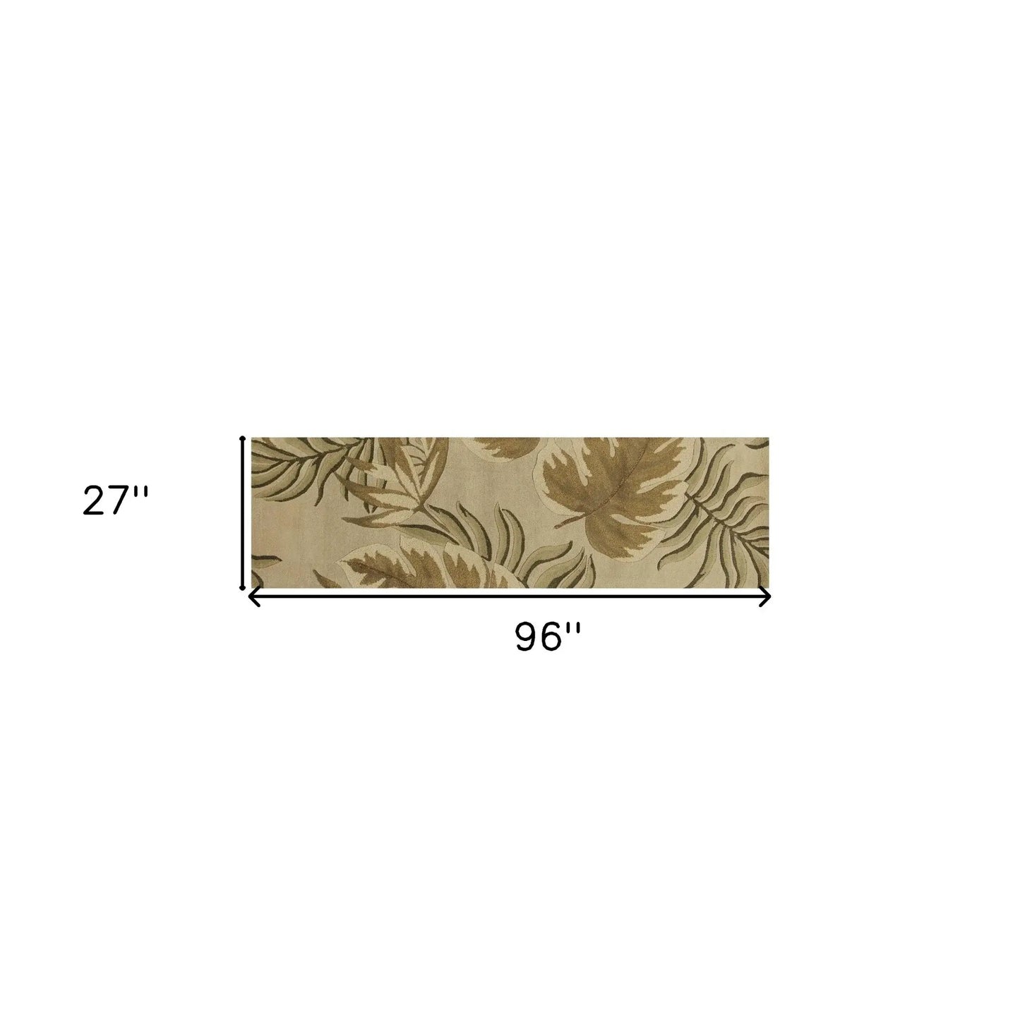 8' Sand Beige Wool Handmade Runner Rug - Homeroots - Flyclothing LLC