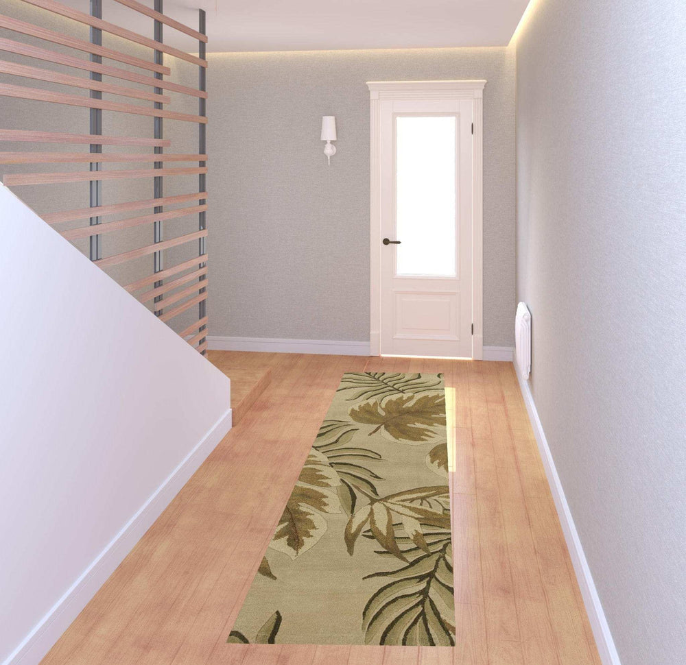 8' Sand Beige Wool Handmade Runner Rug - Homeroots - Flyclothing LLC