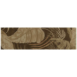 8' Mocha Brown Hand Tufted Tropical Leaves Indoor Runner Rug - Homeroots