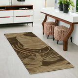8' Mocha Brown Hand Tufted Tropical Leaves Indoor Runner Rug - Homeroots - Flyclothing LLC