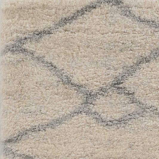 5' X 8' Ivory Grey Machine Woven Chain Link Indoor Area Rug - Homeroots - Flyclothing LLC