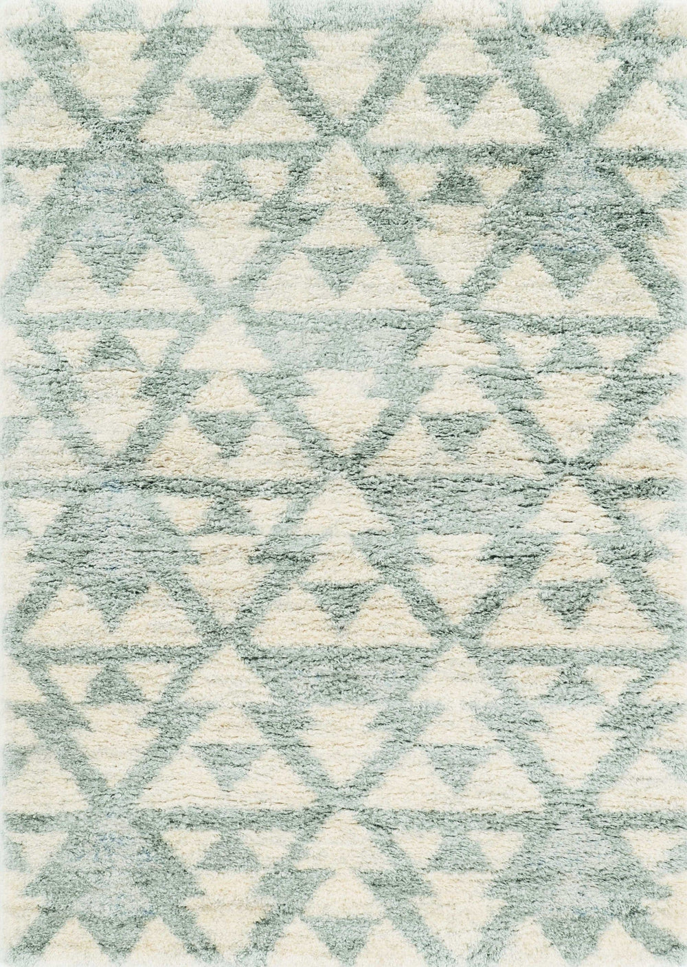 5' X 8' Ivory Or Grey Geometric Triangle Indoor Area Rug - Homeroots