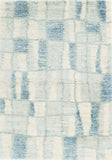 5' X 8' Ivory Blue Machine Woven Abstract Blocks Indoor Area Rug - Homeroots