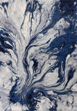 5' X 8' Blue Watercolor Indoor Area Rug - Homeroots