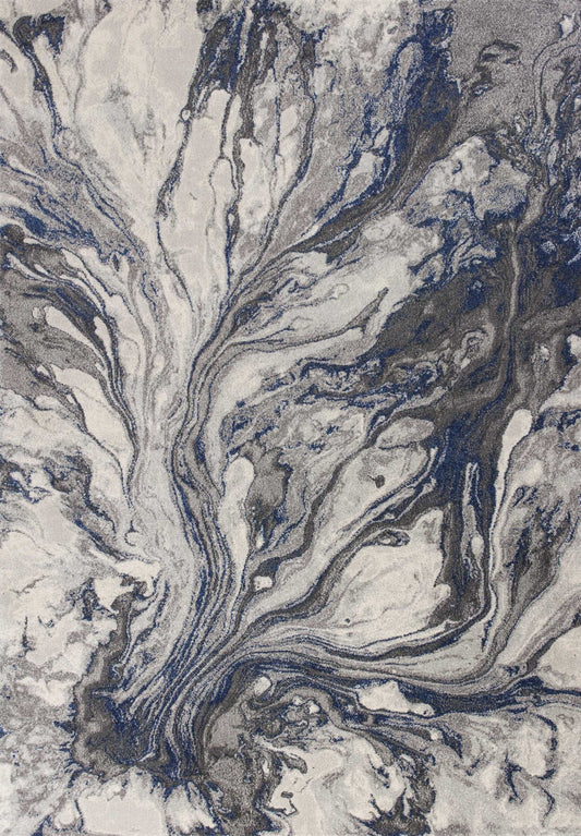 5' X 8' Grey Machine Woven Abstract Watercolor Indoor Area Rug - Homeroots - Flyclothing LLC