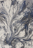 5' X 8' Grey Machine Woven Abstract Watercolor Indoor Area Rug - Homeroots