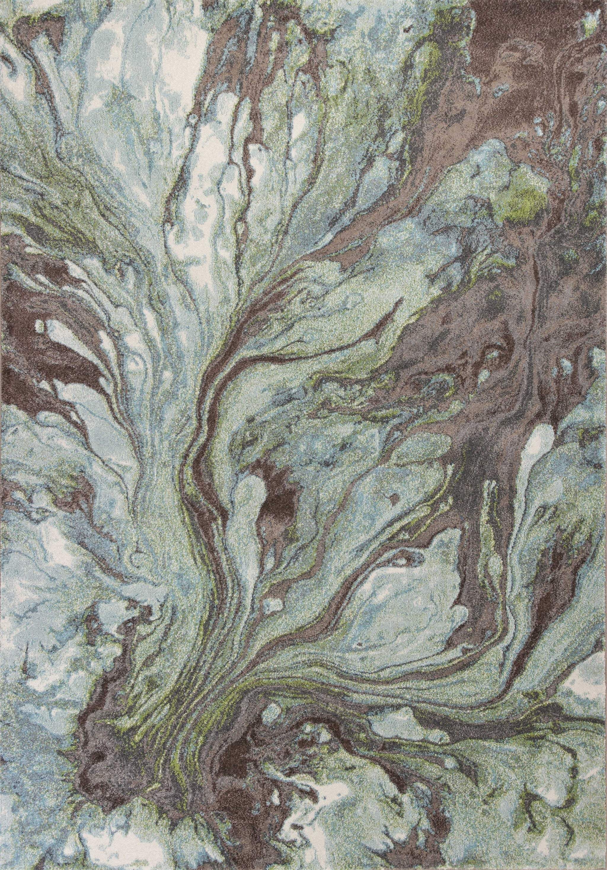 5' X 8' Seafoam Watercolor Indoor Area Rug - Homeroots - Flyclothing LLC