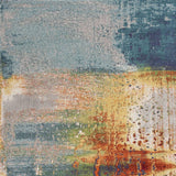 5' X 8' Blue Rust Orange Machine Woven Abstract Brushstrokes Indoor Area Rug - Homeroots - Flyclothing LLC