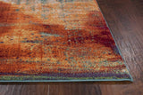 5' X 8' Blue Rust Orange Machine Woven Abstract Brushstrokes Indoor Area Rug - Homeroots - Flyclothing LLC
