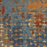 5' X 8' Blue Or Coral Abstract Triangle Indoor Area Rug - Homeroots