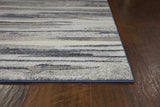 5' X 8' Grey Machine Woven Abstract Brushstroke Indoor Area Rug - Homeroots