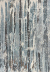 5' X 8' Teal Abstract Brushstrokes Indoor Area Rug - Homeroots - Flyclothing LLC
