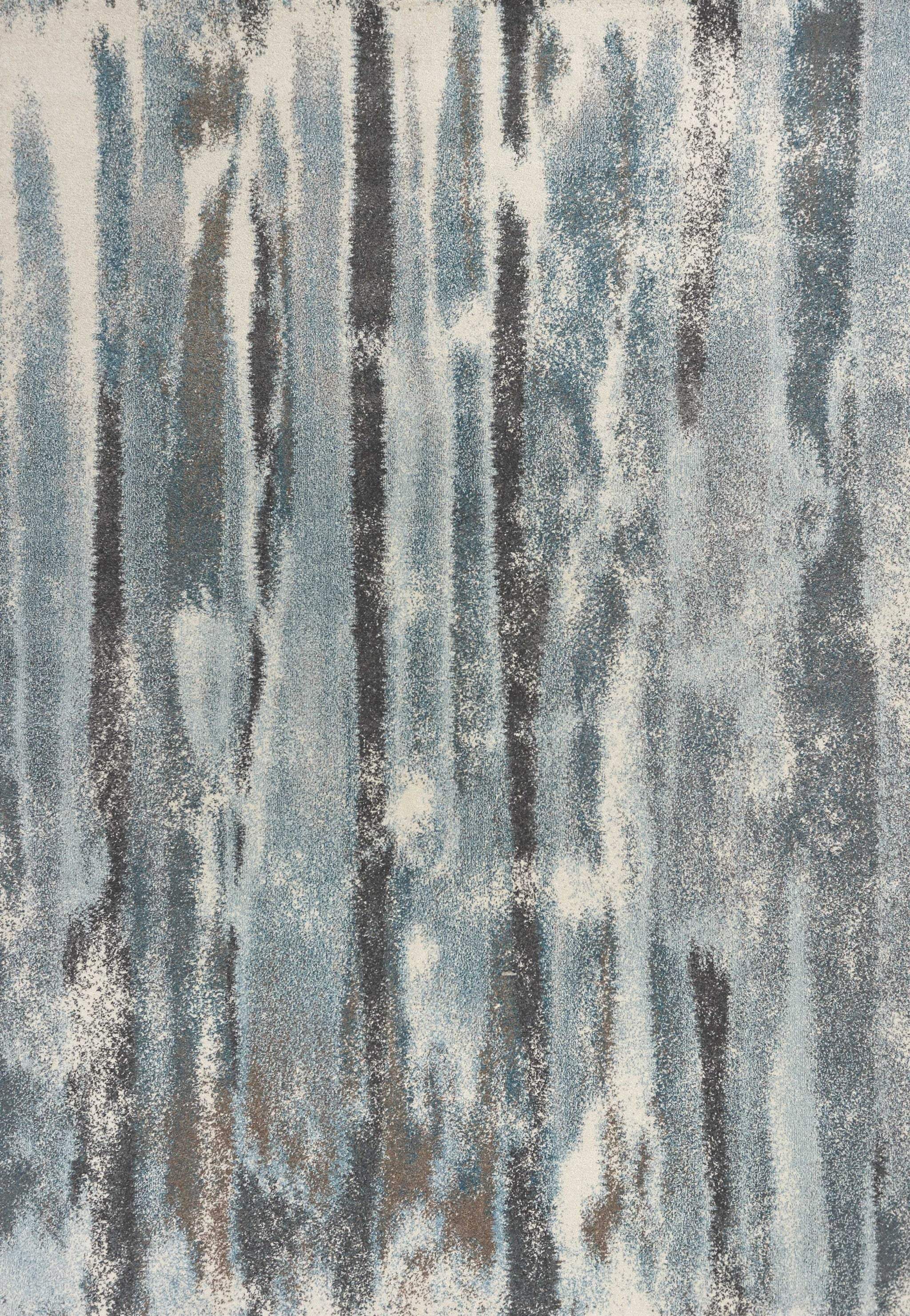 5' X 8' Teal Abstract Brushstrokes Indoor Area Rug - Homeroots - Flyclothing LLC