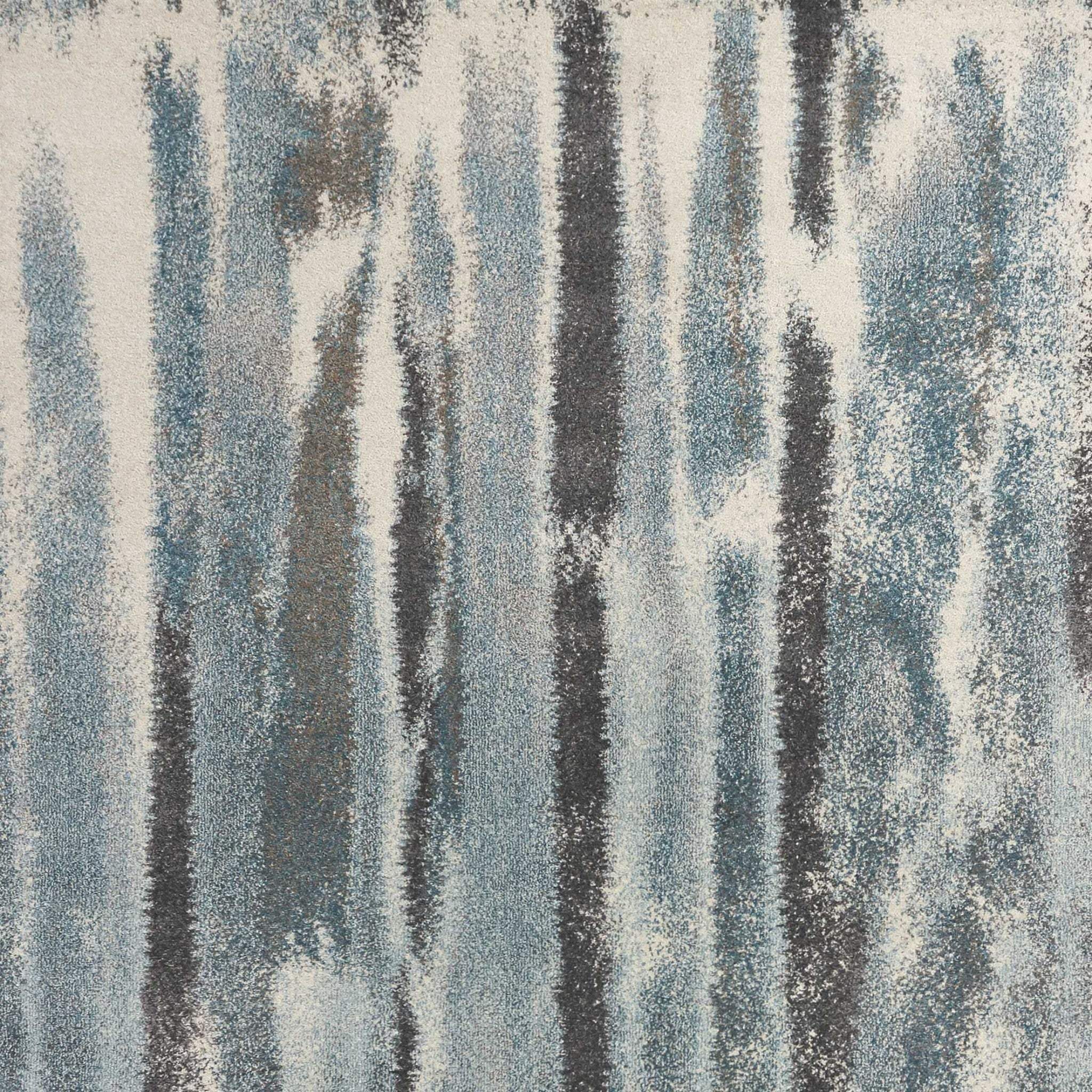 5' X 8' Teal Abstract Brushstrokes Indoor Area Rug - Homeroots - Flyclothing LLC