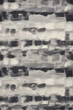5' X 8' Shades Of Grey Machine Woven Abstract Brushstroke Indoor Area Rug - Homeroots