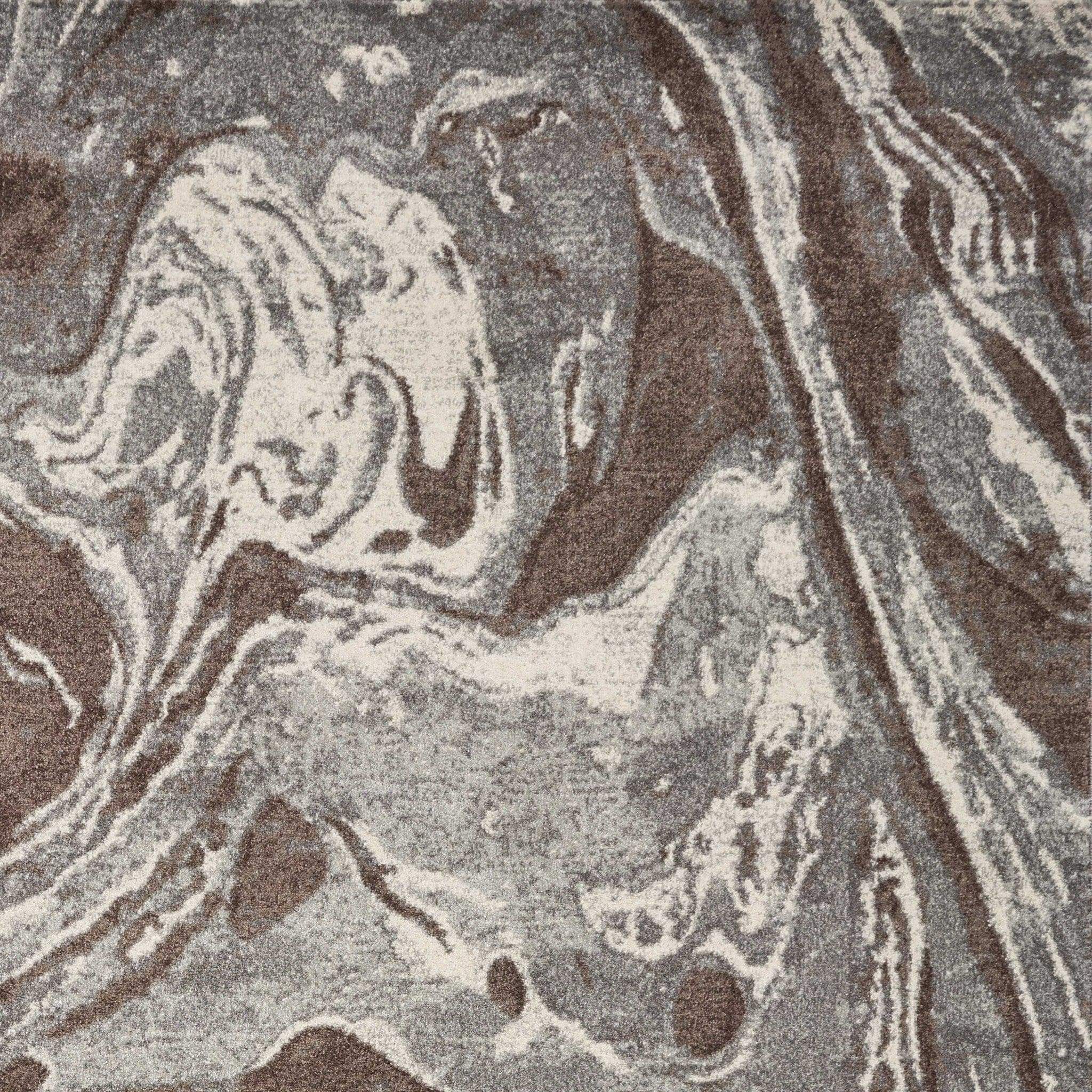 5' X 8' Mocha Marble Indoor Area Rug - Homeroots - Flyclothing LLC
