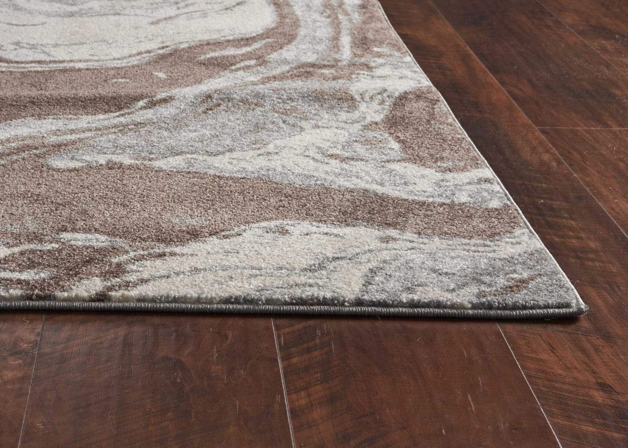 5' X 8' Mocha Marble Indoor Area Rug - Homeroots - Flyclothing LLC