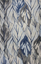 5' X 8' Grey Navy Machine Woven Tropical Indoor Area Rug - Homeroots - Flyclothing LLC