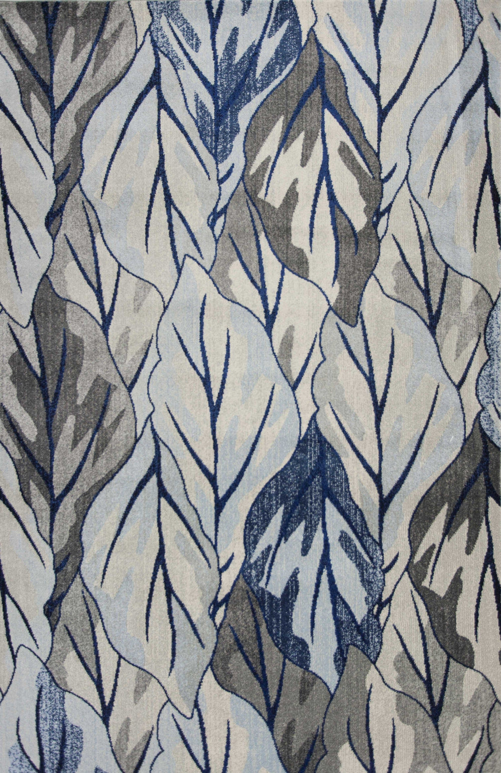 5' X 8' Grey Navy Machine Woven Tropical Indoor Area Rug - Homeroots
