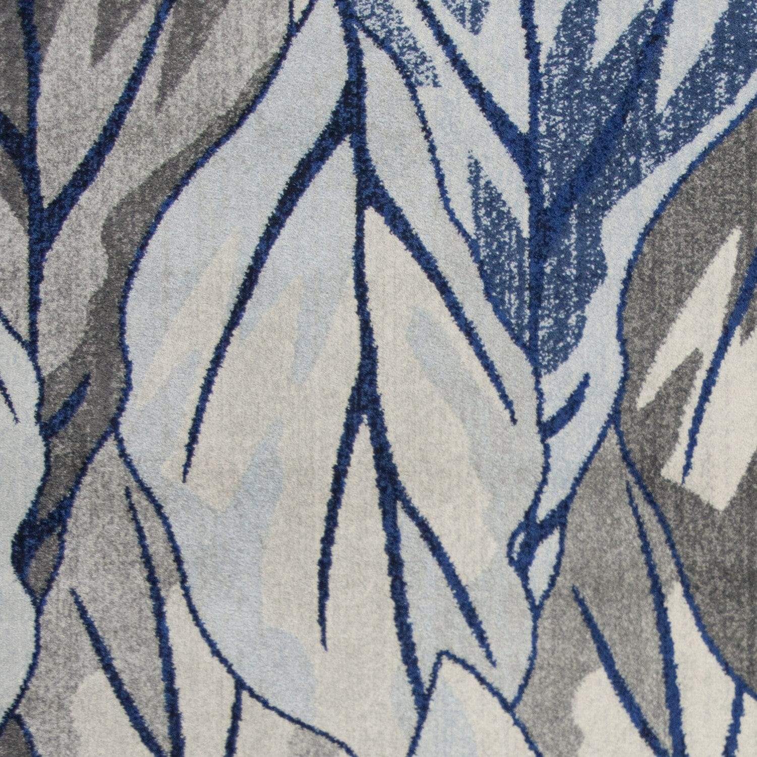 5' X 8' Grey Navy Machine Woven Tropical Indoor Area Rug - Homeroots - Flyclothing LLC