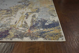 8' Beige Machine Woven Distressed Floral Traditional Round Indoor Area Rug - Homeroots