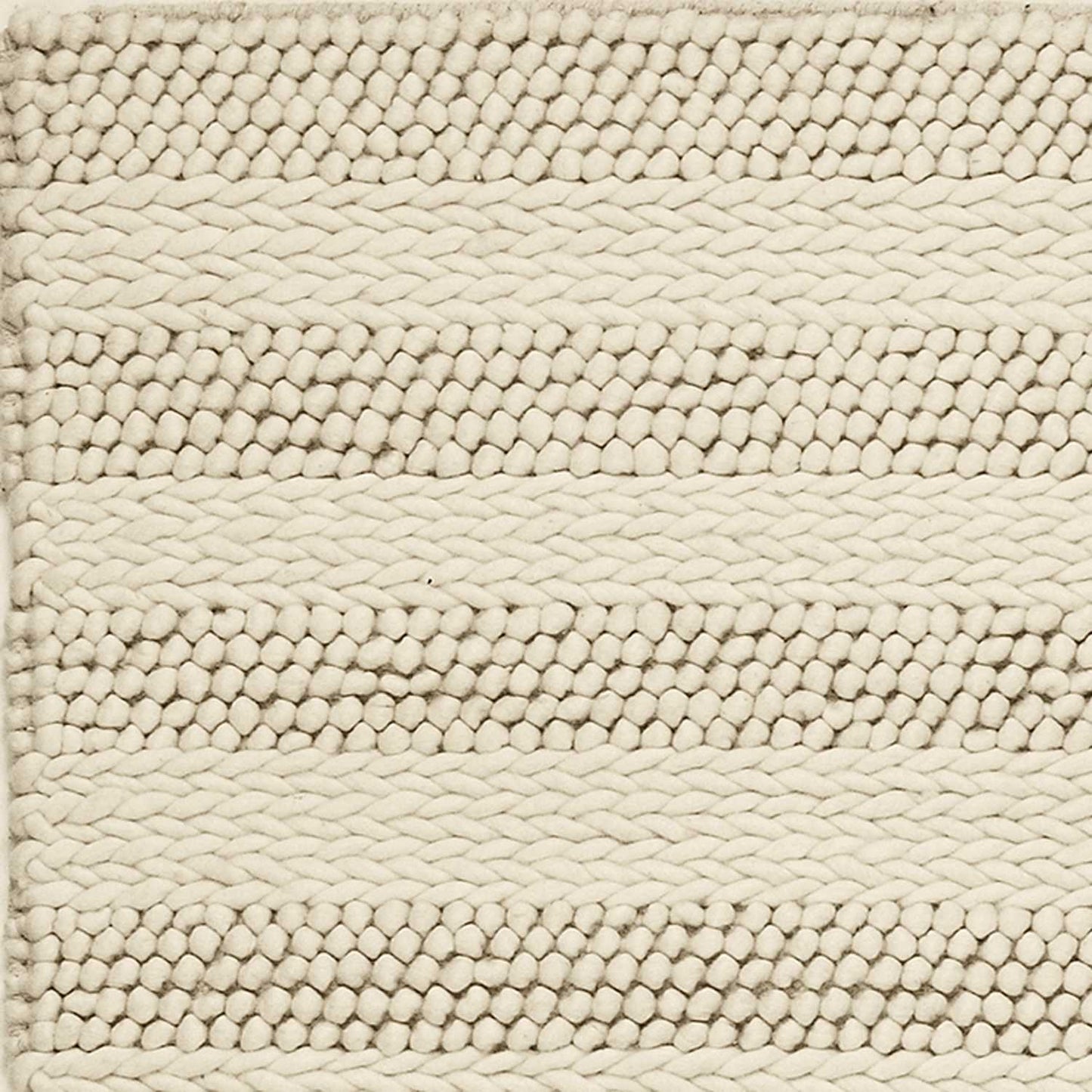 3' X 5' White Ivory Hand Woven Knobby Cornish Stripe Indoor Area Rug - Homeroots - Flyclothing LLC