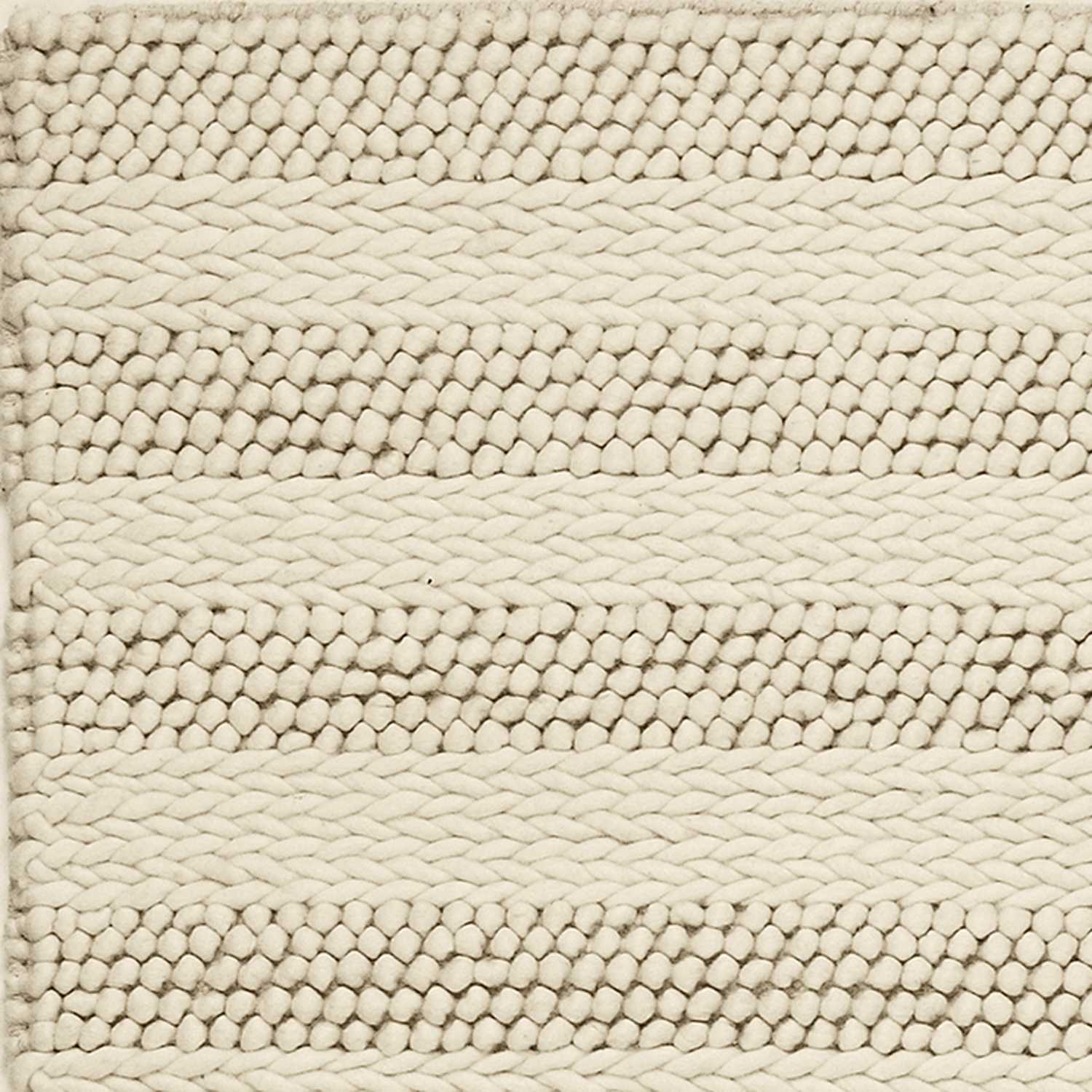 3' X 5' White Ivory Hand Woven Knobby Cornish Stripe Indoor Area Rug - Homeroots - Flyclothing LLC
