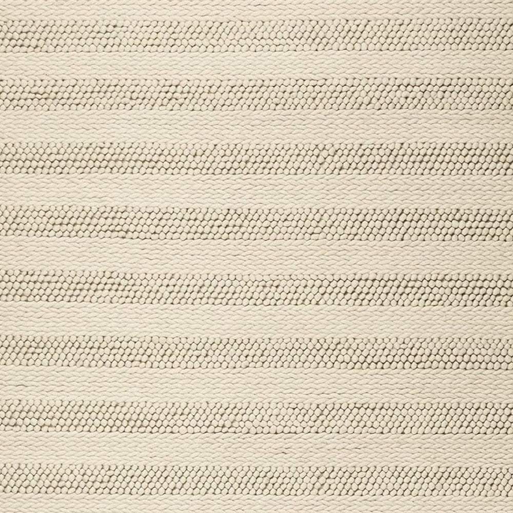 3' X 5' White Ivory Hand Woven Knobby Cornish Stripe Indoor Area Rug - Homeroots - Flyclothing LLC