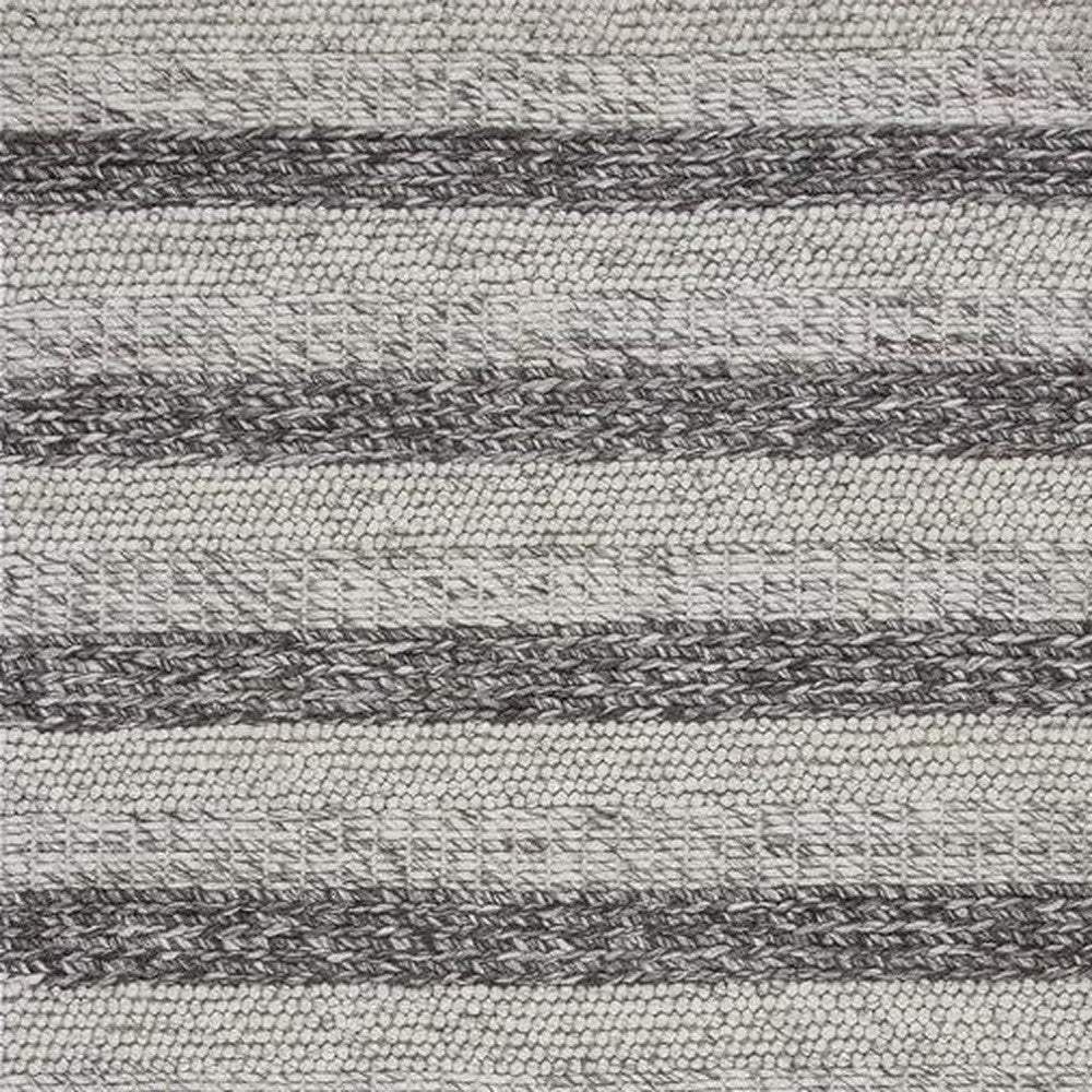 3' X 5' Grey White Hand Woven Knobby Stripes Indoor Area Rug - Homeroots - Flyclothing LLC