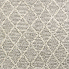 3' X 5' Grey Braided Diamonds Wool Indoor Area Rug