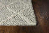 3' X 5' Grey Braided Diamonds Wool Indoor Area Rug - Homeroots - Flyclothing LLC