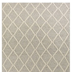 3' X 5' Grey Braided Diamonds Wool Indoor Area Rug