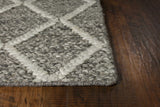3' X 5' Dark Grey Hand Woven Diamond Pattern Indoor Area Rug - Homeroots