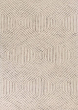 5' X 7' Ivory Geometric Hexagon Wool Indoor Area Rug - Homeroots - Flyclothing LLC
