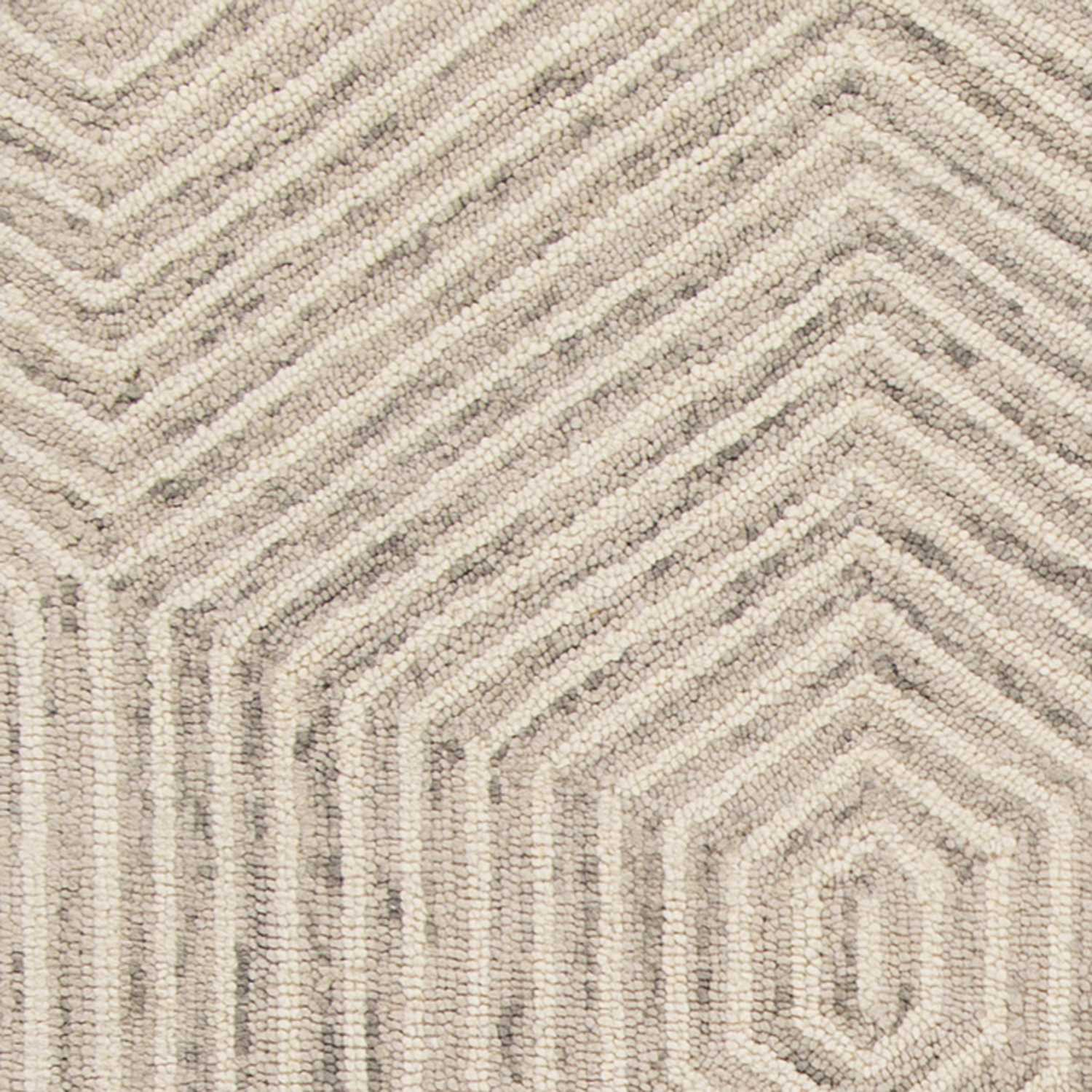5' X 7' Ivory Geometric Hexagon Wool Indoor Area Rug - Homeroots - Flyclothing LLC