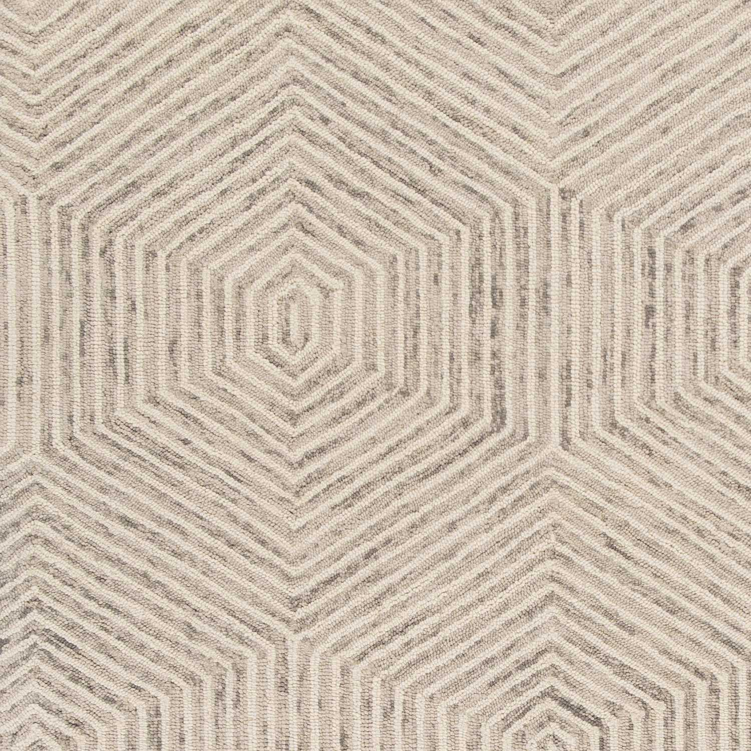 5' X 7' Ivory Geometric Hexagon Wool Indoor Area Rug - Homeroots