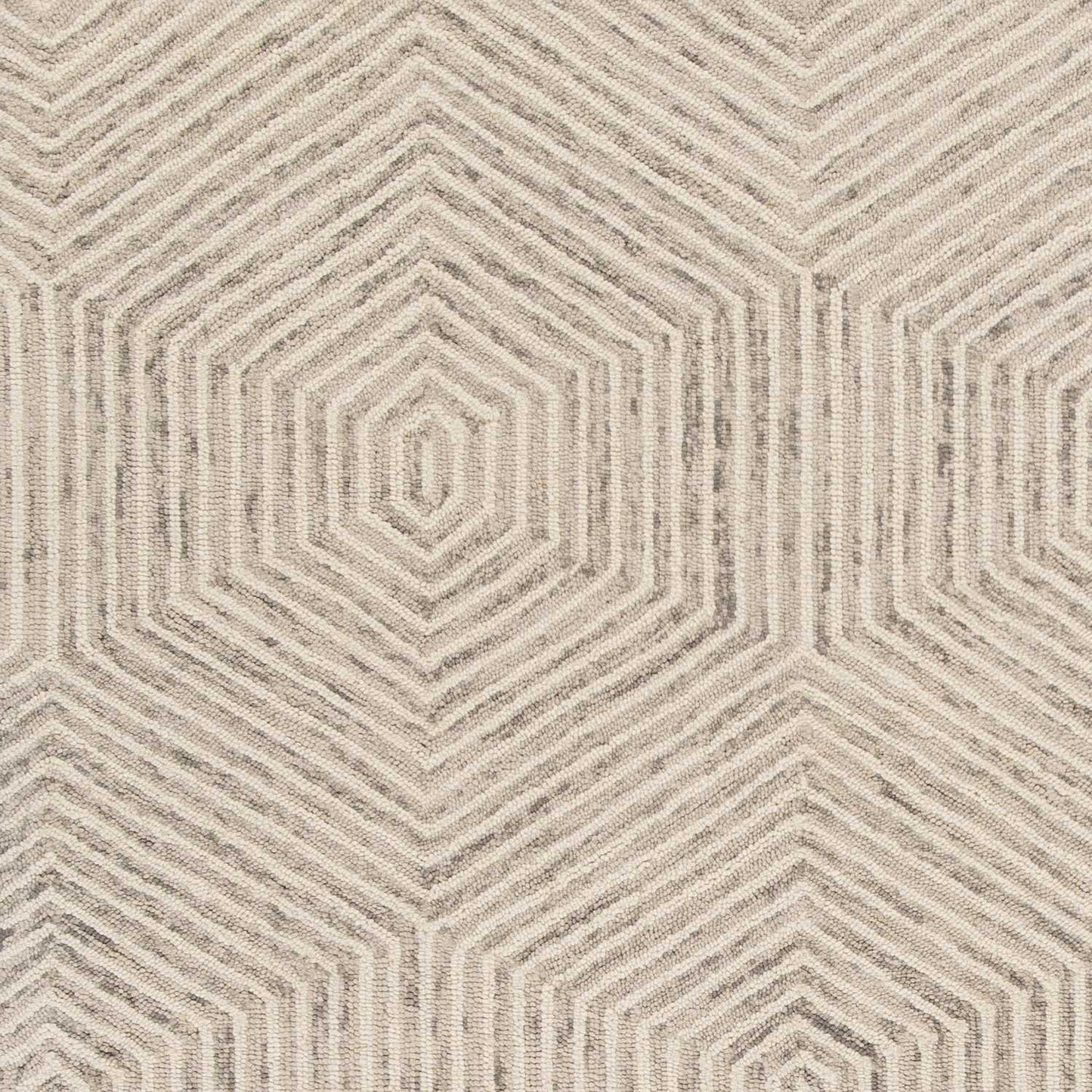 5' X 7' Ivory Geometric Hexagon Wool Indoor Area Rug - Homeroots - Flyclothing LLC