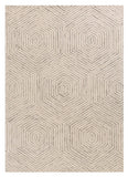 5' X 7' Ivory Geometric Hexagon Wool Indoor Area Rug - Homeroots