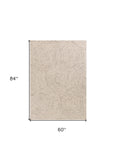 5' X 7' Ivory Geometric Hexagon Wool Indoor Area Rug - Homeroots
