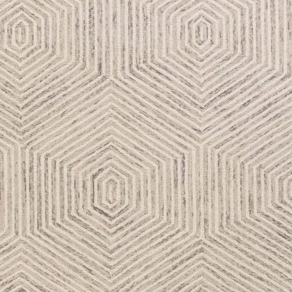 5' X 7' Ivory Geometric Hexagon Wool Indoor Area Rug - Homeroots - Flyclothing LLC
