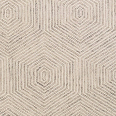 5' X 7' Ivory Geometric Hexagon Wool Indoor Area Rug - Homeroots