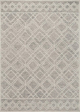 5' X 7' Sand Geometric Diamond Wool Indoor Area Rug - Homeroots - Flyclothing LLC