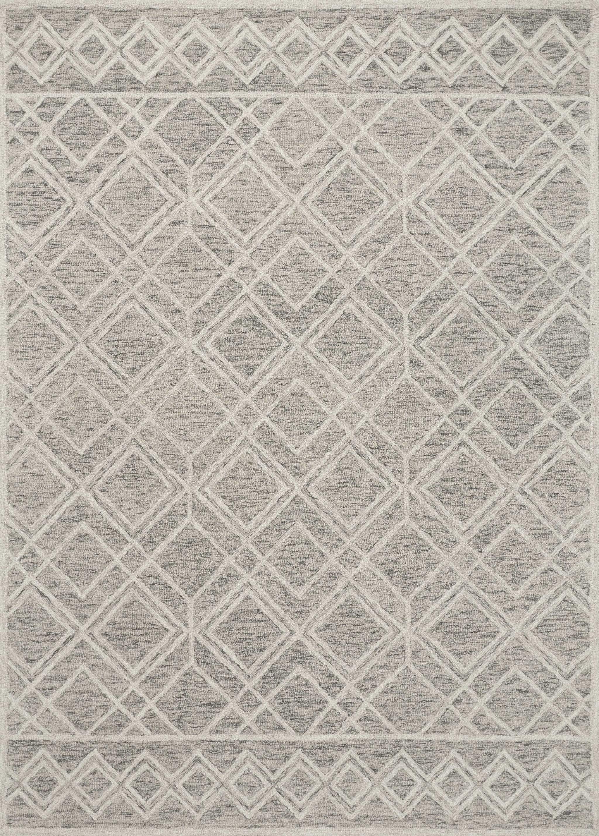 5' X 7' Sand Geometric Diamond Wool Indoor Area Rug - Homeroots - Flyclothing LLC