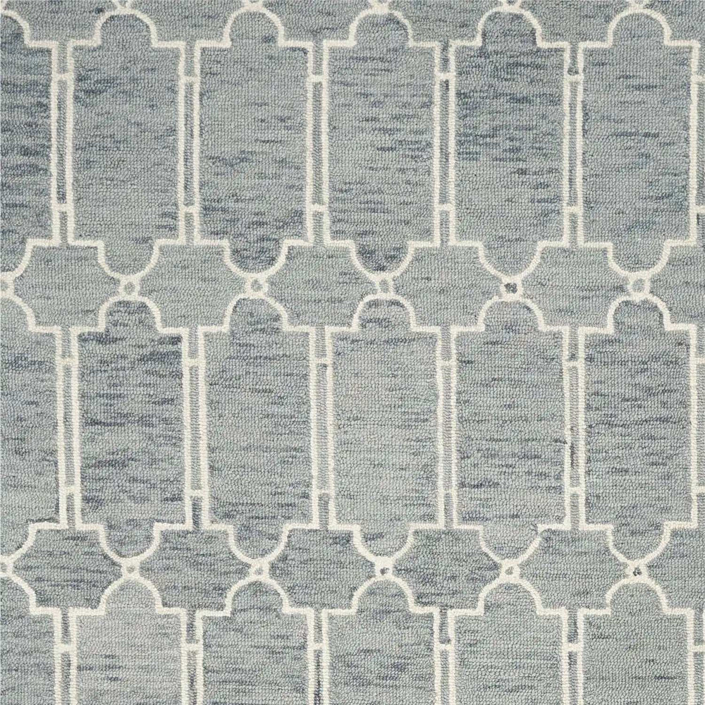 5' X 7' Blue Hand Tufted Wool Herringbone Indoor Area Rug - Homeroots - Flyclothing LLC