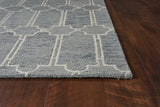 5' X 7' Blue Hand Tufted Wool Herringbone Indoor Area Rug - Homeroots