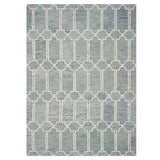 5' X 7' Blue Hand Tufted Wool Herringbone Indoor Area Rug - Homeroots