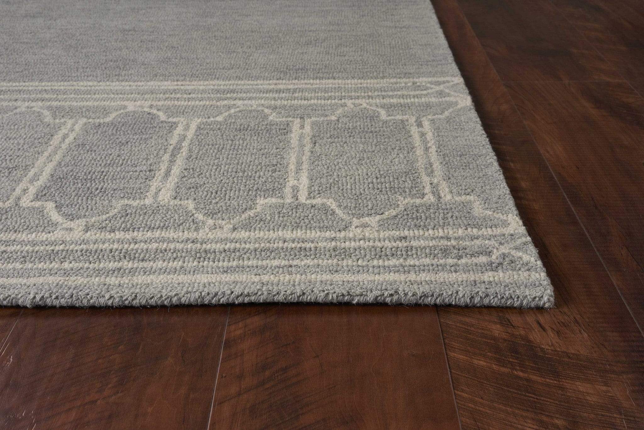 5' X 7' Grey Geometric Pattern Wool Indoor Area Rug - Homeroots - Flyclothing LLC