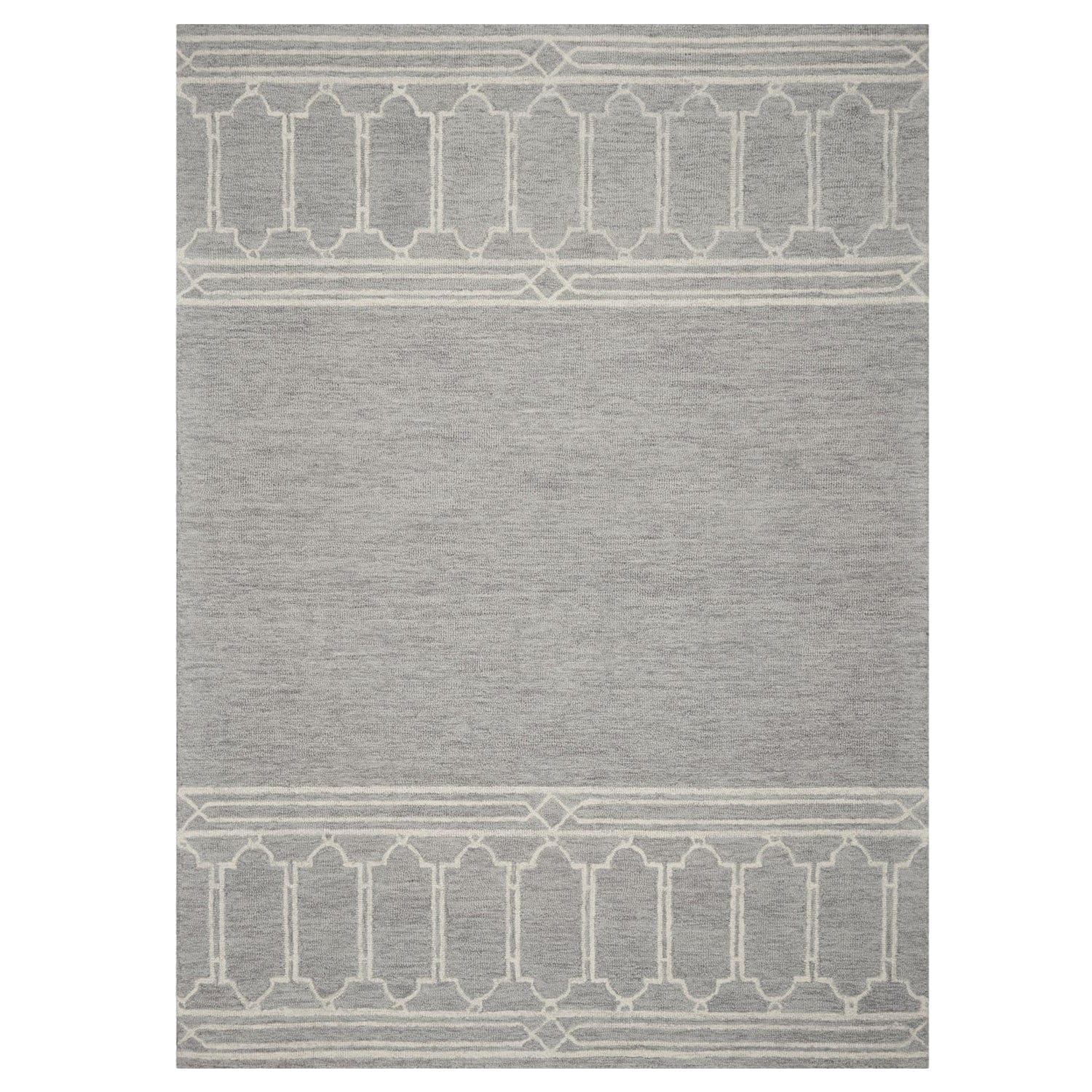 5' X 7' Grey Geometric Pattern Wool Indoor Area Rug - Homeroots