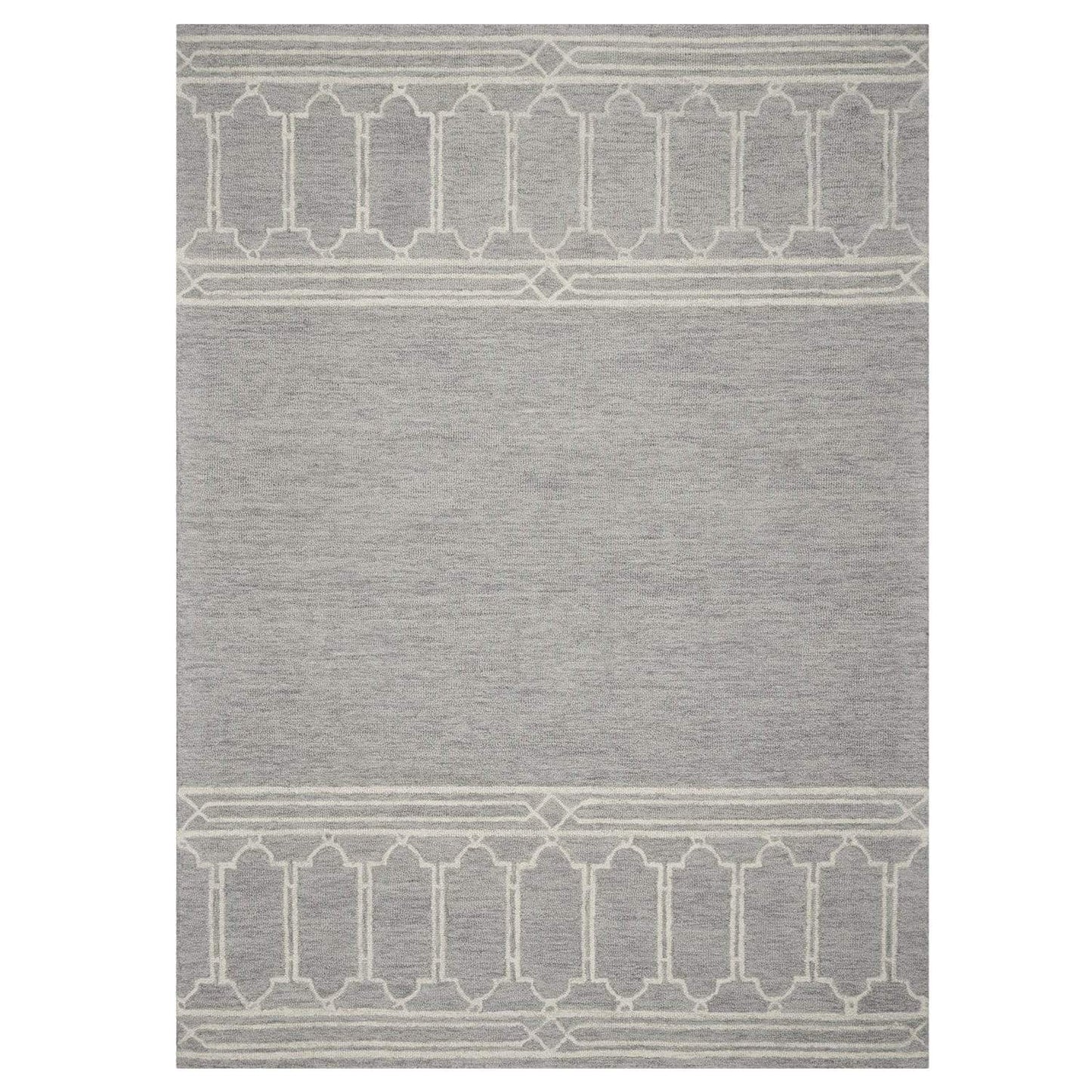 5' X 7' Grey Geometric Pattern Wool Indoor Area Rug - Homeroots - Flyclothing LLC