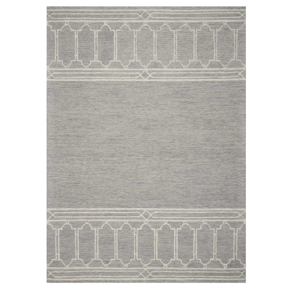 5' X 7' Grey Geometric Pattern Wool Indoor Area Rug - Homeroots - Flyclothing LLC